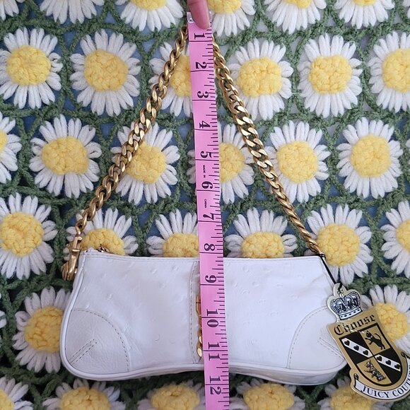 Juicy Couture Leather Ostrich Pattern Baguette Bag - Picture 9 of 14